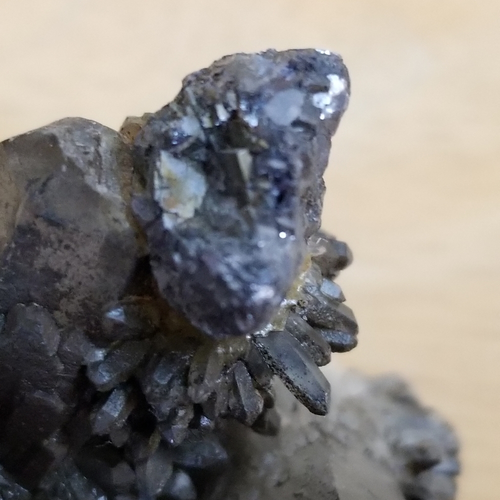 ✅Vintage Rare Collectible Real Black Crystal & Fools Gold Handmade #1131, B25 - Picture 5 of 13